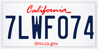 CA license plate 7LWF074