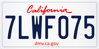 CA license plate 7LWF075