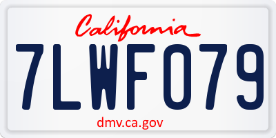 CA license plate 7LWF079