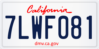 CA license plate 7LWF081