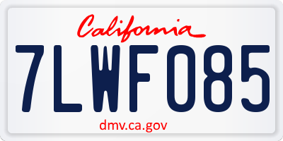 CA license plate 7LWF085