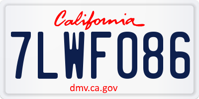 CA license plate 7LWF086