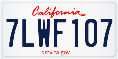 CA license plate 7LWF107