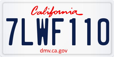 CA license plate 7LWF110