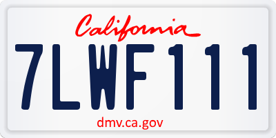 CA license plate 7LWF111