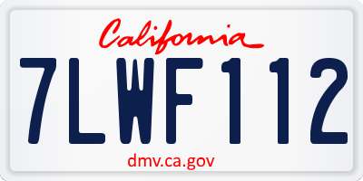 CA license plate 7LWF112