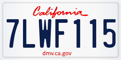 CA license plate 7LWF115