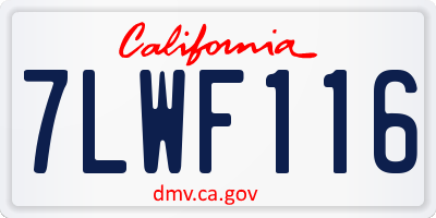 CA license plate 7LWF116
