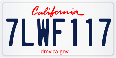 CA license plate 7LWF117