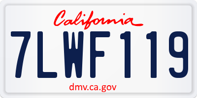 CA license plate 7LWF119