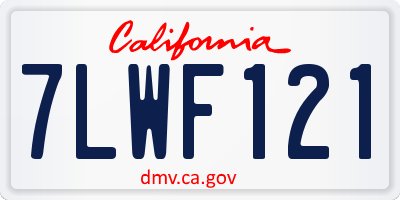 CA license plate 7LWF121