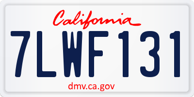 CA license plate 7LWF131