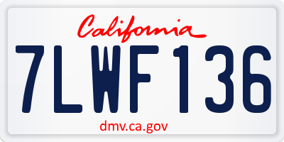 CA license plate 7LWF136