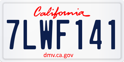 CA license plate 7LWF141