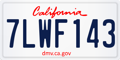 CA license plate 7LWF143