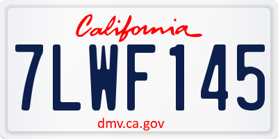CA license plate 7LWF145