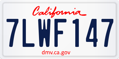 CA license plate 7LWF147