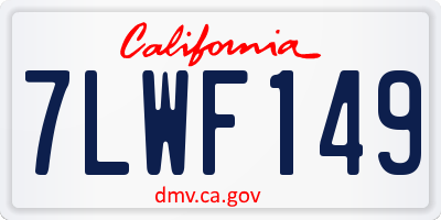 CA license plate 7LWF149