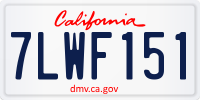 CA license plate 7LWF151