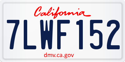 CA license plate 7LWF152