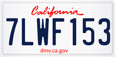 CA license plate 7LWF153