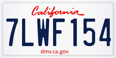 CA license plate 7LWF154