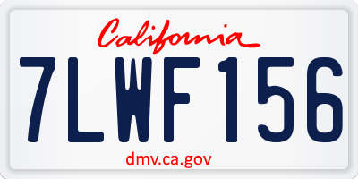 CA license plate 7LWF156