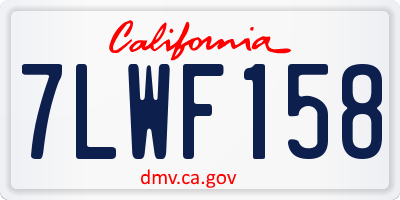 CA license plate 7LWF158