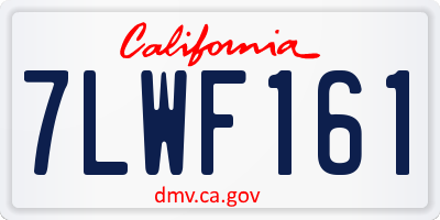 CA license plate 7LWF161