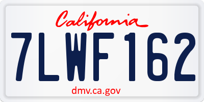 CA license plate 7LWF162