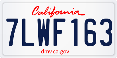 CA license plate 7LWF163