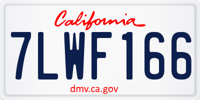 CA license plate 7LWF166