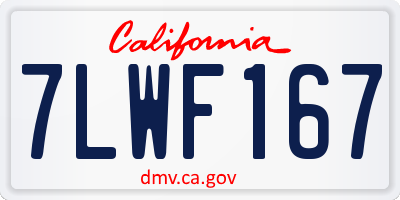 CA license plate 7LWF167