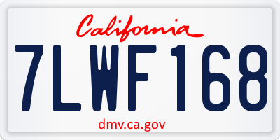 CA license plate 7LWF168