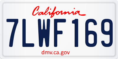 CA license plate 7LWF169