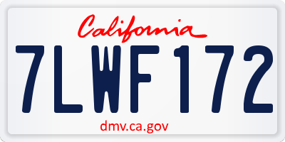 CA license plate 7LWF172