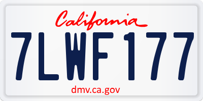 CA license plate 7LWF177