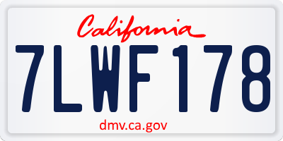 CA license plate 7LWF178