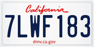CA license plate 7LWF183