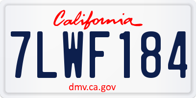 CA license plate 7LWF184
