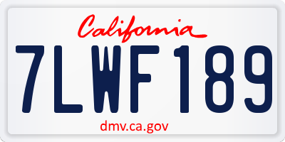 CA license plate 7LWF189