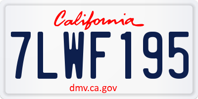CA license plate 7LWF195