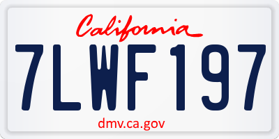 CA license plate 7LWF197