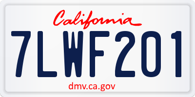 CA license plate 7LWF201