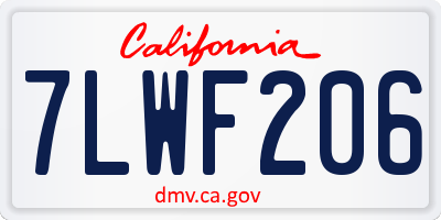 CA license plate 7LWF206