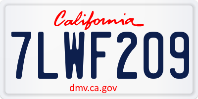 CA license plate 7LWF209