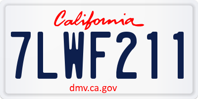 CA license plate 7LWF211
