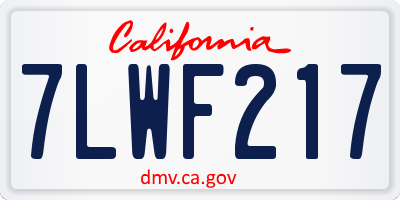 CA license plate 7LWF217