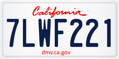 CA license plate 7LWF221