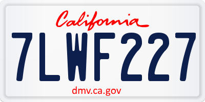 CA license plate 7LWF227